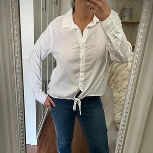 New Cloth & Stone White Button-Up Top